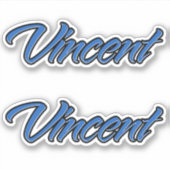 Vincent Name blue Aufkleber Sticker Stickerset シール (正面)