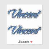 Vincent Name blue Aufkleber Sticker Stickerset シール (シート)