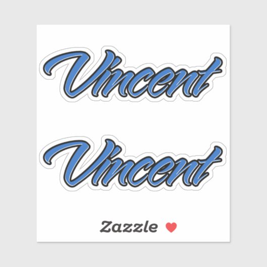 Vincent Name blue Aufkleber Sticker Stickerset シール (シート)