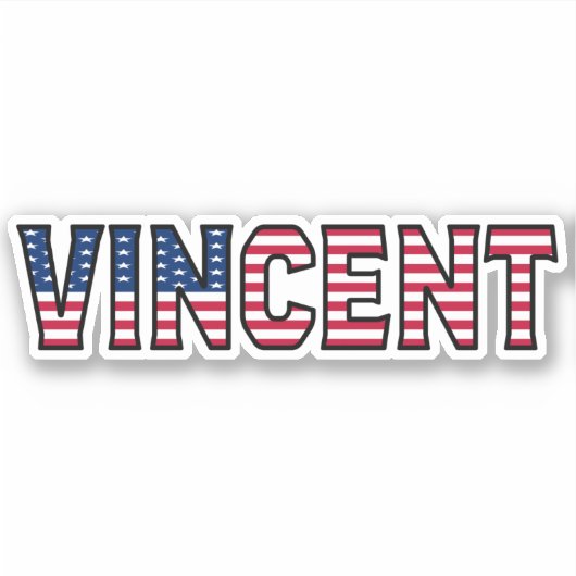 Vincent Name Vorname USA Sticker Stickerset シール (正面)