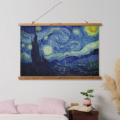 Vincent Vanゴッホによる星空の夜の木製タペストリー 吊り下げ型タペストリー (寝室)
