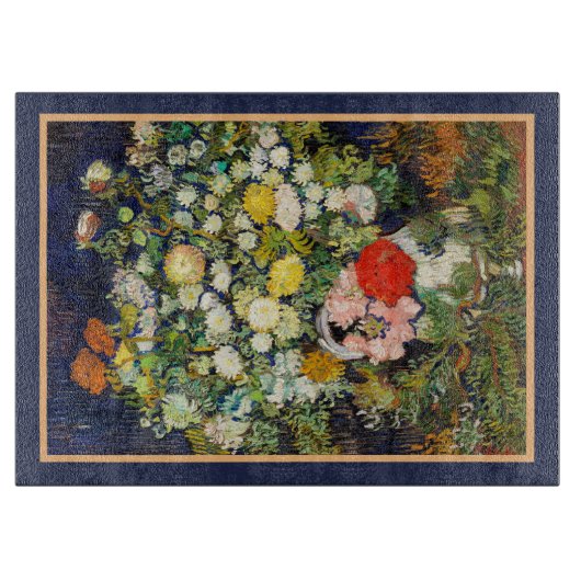 Vincent Vanゴッホによる花瓶の花束 カッティングボード (正面)