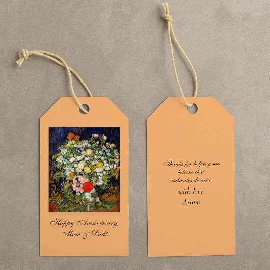 Vincent Vanゴッホによる花瓶の花束 ギフトタグ