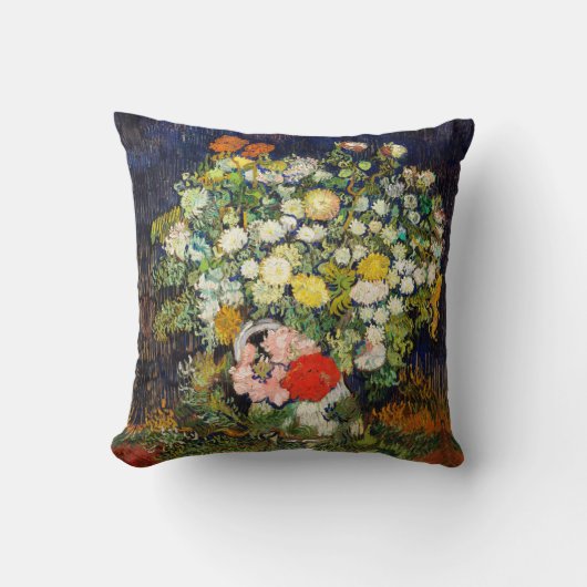 Vincent Vanゴッホによる花瓶の花束 クッション (正面)