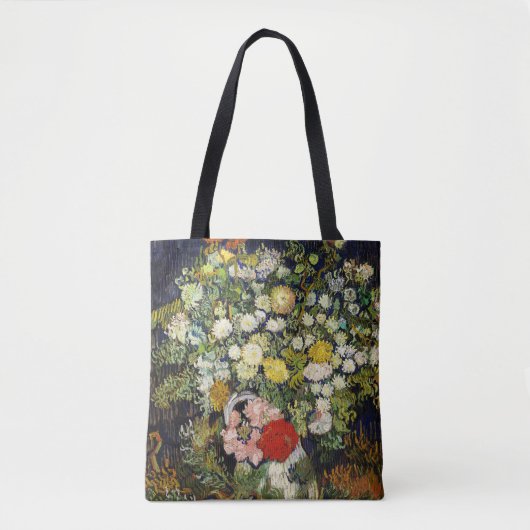Vincent Vanゴッホによる花瓶の花束 トートバッグ (正面)