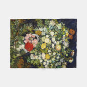 Vincent Vanゴッホによる花瓶の花束 フリースブランケット (正面(横))