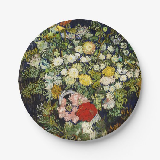 Vincent Vanゴッホによる花瓶の花束 ペーパープレート (正面)