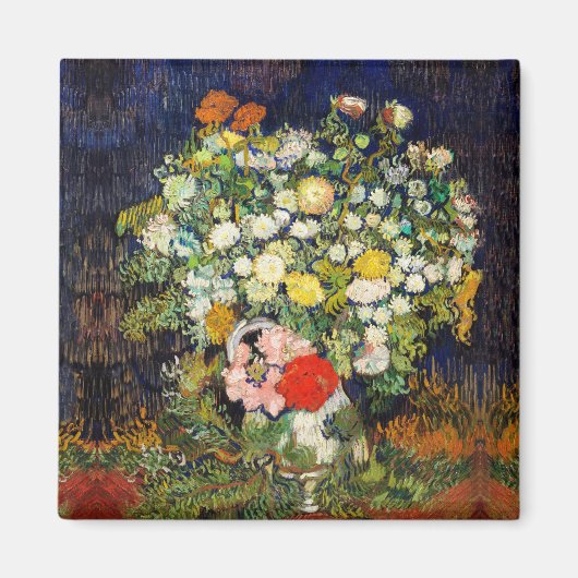 Vincent Vanゴッホによる花瓶の花束 マグネット (正面)