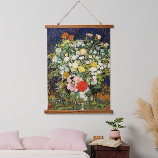 Vincent Vanゴッホによる花瓶の花束 吊り下げ型タペストリー (寝室)