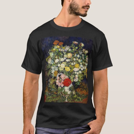 Vincent Vanゴッホによる花瓶の花束 Tシャツ (正面)