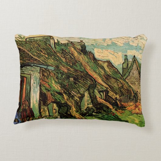 Vincent vanゴッホによる茅葺き砂岩コテージ アクセントクッション (裏面)