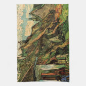 Vincent vanゴッホによる茅葺き砂岩コテージ キッチンタオル (縦)
