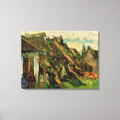 Vincent vanゴッホによる茅葺き砂岩コテージ キャンバスプリント (正面)