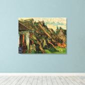 Vincent vanゴッホによる茅葺き砂岩コテージ キャンバスプリント (インサイチュ (ウッドフロア))