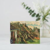 Vincent vanゴッホによる茅葺き砂岩コテージ ポストカード (スタンド正面)