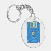 Vincent vanゴッホによる青いフロッピーディスク キーホルダー (正面左)