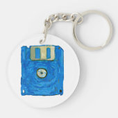 Vincent vanゴッホによる青いフロッピーディスク キーホルダー (裏面)