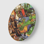 Vincent vanゴッホのファインアート、Auversの家。 ラージ壁時計 (傾斜)