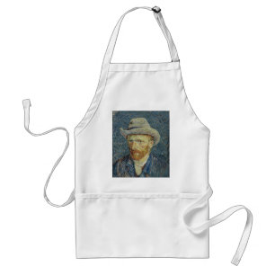 Vincent Vanゴッホ・グレーハット感じ自画像 スタンダードエプロン