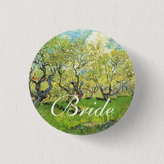 Vincent van ゴッホ、Orchard in Blossom 缶バッジ (正面)