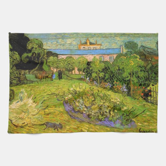 Vincent van Goghの『ダービニーの庭』、Le Jardin キッチンタオル (横)