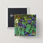 Vincent Van Gogh - アヤメ - 花好きのための美術品 缶バッジ (正面&裏面)