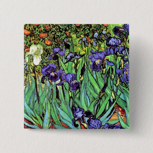 Vincent Van Gogh - アヤメ - 花好きのための美術品 缶バッジ (正面)