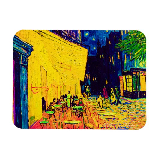 Vincent Van Gogh - カフェテラス 夜のポップアート マグネット (横)