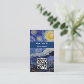 Vincent Van Gogh - 星月夜 - QRコード 名刺 (スタンド正面)