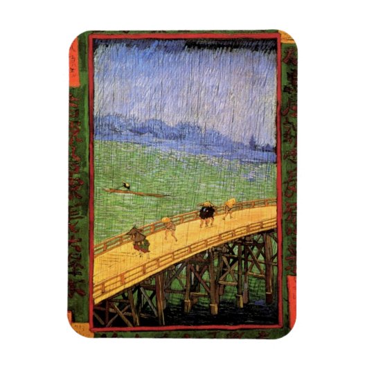 Vincent Van Gogh - 雨の橋 日本の芸術 マグネット (縦)