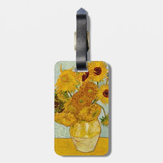 Vincent Van Gogh 12 Sunflowers Impressionist ラゲッジタグ (裏面縦)