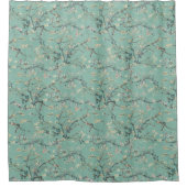 Vincent Van Gogh Almond Blossom on Mint Green シャワーカーテン (正面)