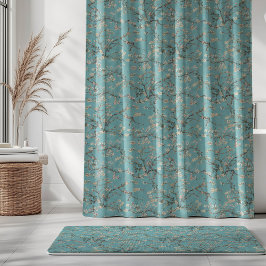 Vincent Van Gogh Almond Blossom on Robin Egg Blue シャワーカーテン