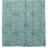 Vincent Van Gogh Almond Blossom on Robin Egg Blue シャワーカーテン (正面)