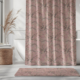 Vincent Van Gogh Almond Blossom on Rose Pink シャワーカーテン