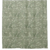 Vincent Van Gogh Almond Blossom on Sage Green シャワーカーテン (正面)