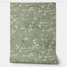 Vincent Van Gogh Almond Blossom on Sage Green 壁紙