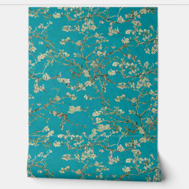 Vincent Van Gogh Almond Blossom on Teal Blue 壁紙