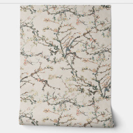 Vincent Van Gogh Almond Blossom on Vintage White 壁紙
