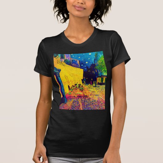 Vincent Van Gogh - Cafe Terrace At Night ポップアート Tシャツ (正面)