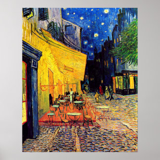 Vincent Van Gogh - Cafe Terrace At Night Fine Art ポスター