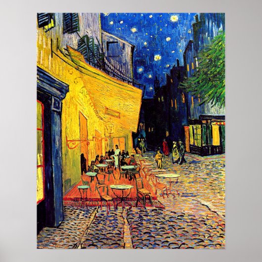 Vincent Van Gogh - Cafe Terrace At Night Fine Art ポスター (正面)