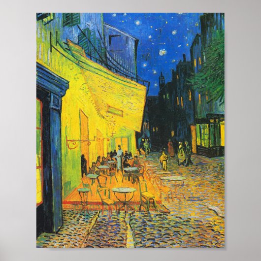 Vincent Van Gogh Cafe Terrace At Night Fine Art ポスター (正面)