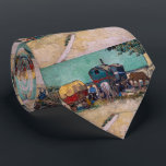 Vincent Van Gogh - Caravans, Gypsy Camp near Arles ネクタイ<br><div class="desc">Encampment of Gypsies with Caravans / Caravans,  Gypsy Camp near Arles / Les Roulottes,  campement de Bohemiens aux environs d'Arles by Vincent Van Gogh in 1888</div>