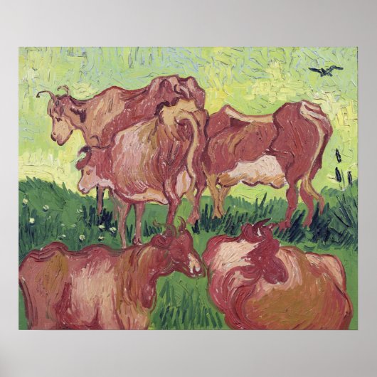 Vincent van Gogh | Cows, 1890 ポスター (正面)
