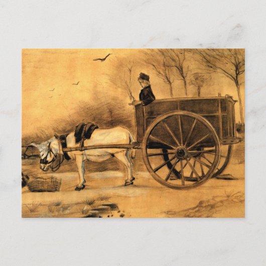 Vincent van Gogh - Donkey and Cart ポストカード (正面)