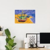 Vincent van Gogh - Fishing Boats on the Beach ポスター (ホームオフィス)