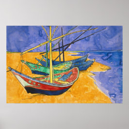 Vincent van Gogh - Fishing Boats on the Beach ポスター
