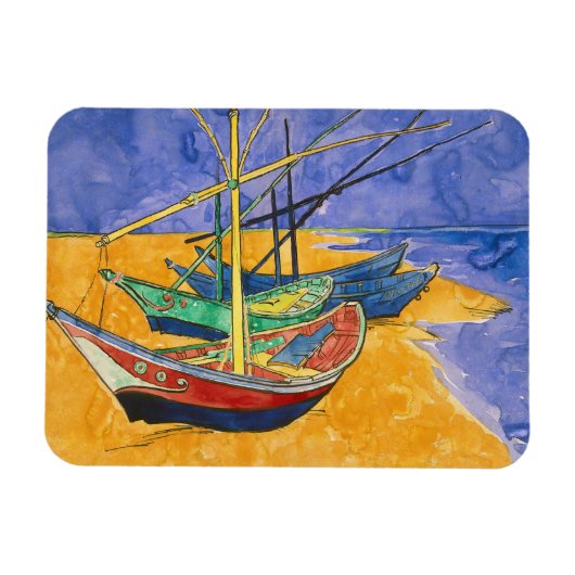 Vincent van Gogh - Fishing Boats on the Beach マグネット (横)