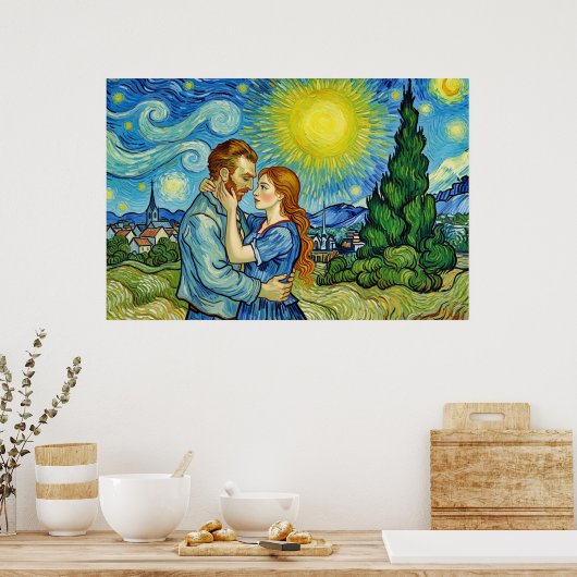 Vincent Van Gogh in love -- WONKY ART ポスター (キッチン)